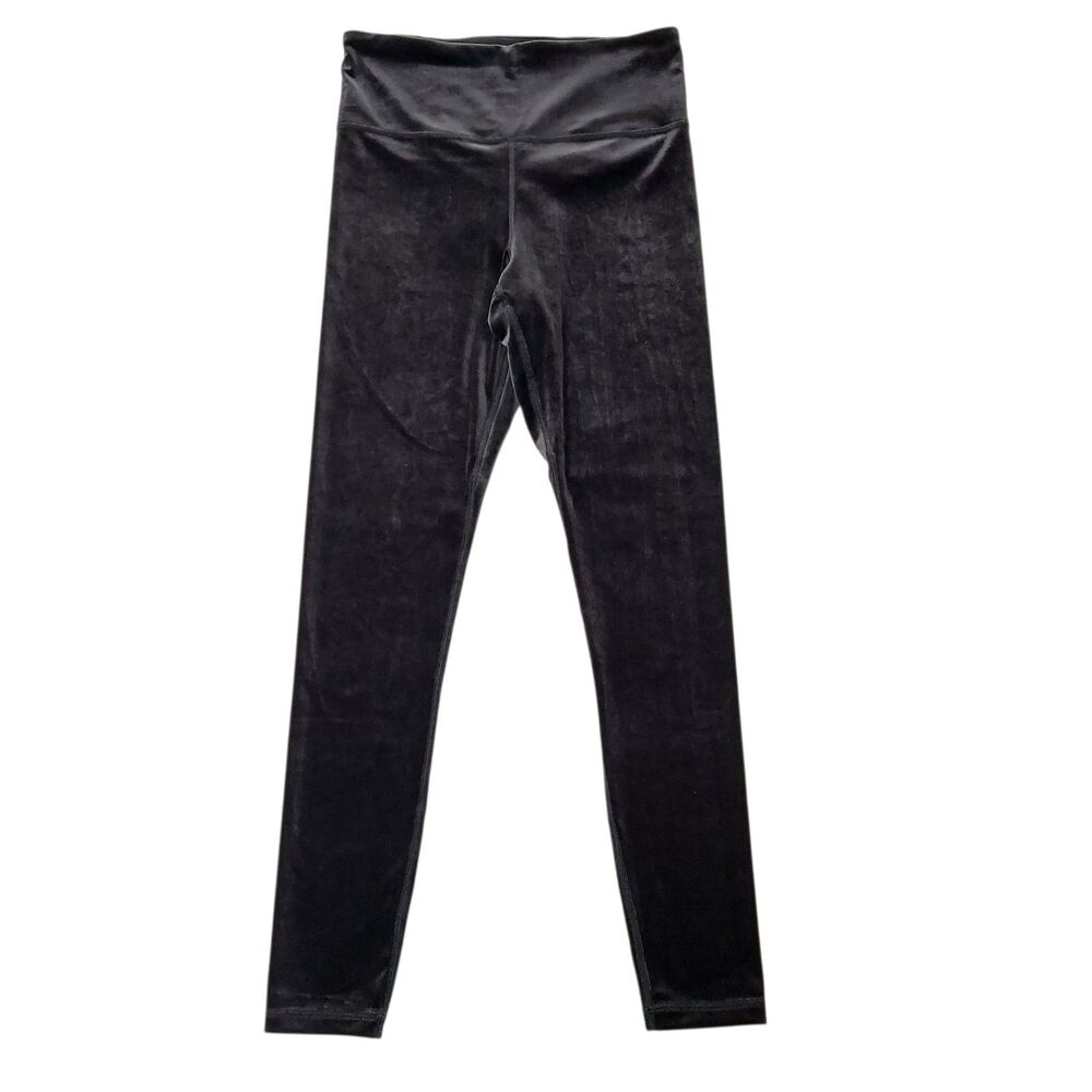 Athleta Elation Velvet Leggings Womens Small Black High Rise Stretch Yoga
